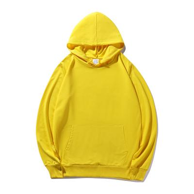 China 2021 new Anti-wrinkle wholesale casual style men's soft yellow empty high quality hoodies wholesales clothing for sale