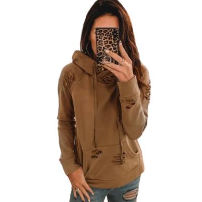 China 2021 Anti-wrinkle wholesales hot sale good design grown woman brown hoodie for sale