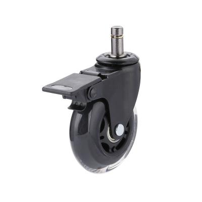 China Modern Customized Plastic Swivel Caster Wheels PU Office Chair Caster Wheels Plastic Replacement 4 Inch With Brake Function for sale