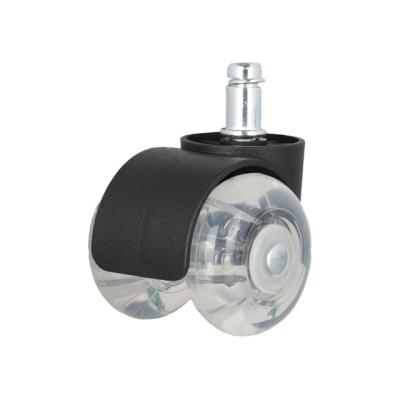 China Modern Office Furniture Chair Socket Transparent PU Color Caster Wheel With Environmental Protection PP Bracket for sale