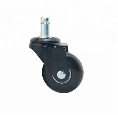 China Easy Installation Casters Office Chair Casters 2 Inch PU Wheels Rollerblads Durable And Safe For Hardwood Floor Black for sale