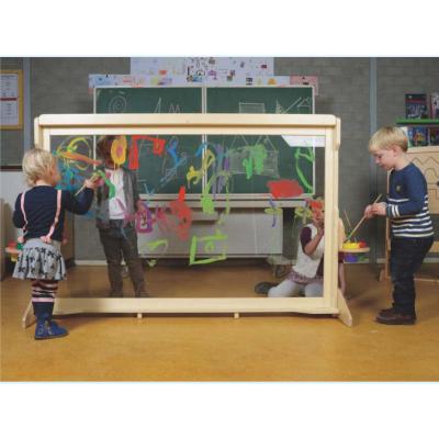 China 3-15 Years Acrylic Easel Window Plexiglass Child Transparent Wooden Art Stand Clear Perspex Transparent for sale