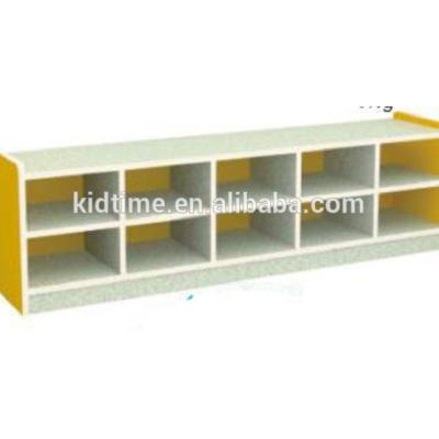 China Classroom Wooden Preschool Furniture Kids School Furniture Wooden Shoe Rack Cabinet for sale