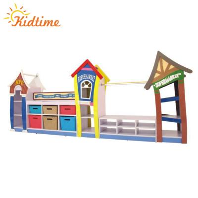 China 3-15 Years Factory Cartoon Children Furniture Play Storage Plastic Combination Wooden Cabinet Cabinets for sale