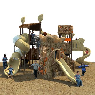 China Residential Outdoor Playground Equipment Factory Wholesale Wooden Outdoor Treehouse For Kids for sale