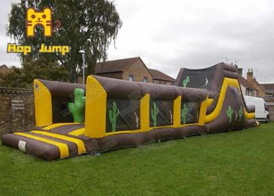 China Swimming Pool 40 Ft Obstacle Course Inflatable 4 Line Sewed for sale