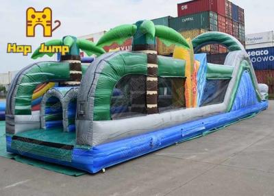 China Commercial 0.55mm PVC Adult Inflatable Obstacle Course Fire Retardant for sale