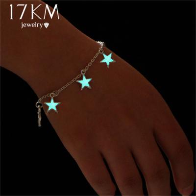 China CLASSIC New Arrival Blue Luminous Star Charm Anklets For Women Statement Bracelet Anklets Chains Party Jewelry for sale