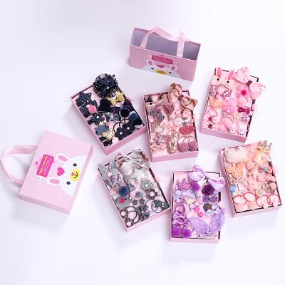 China Fashionable Hot Korean Children 18 Pcs Hair Accessories Set With Gift Box For Babies for sale