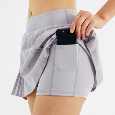 China Hot Sale Summer Women Breathable Sports Skirt Fashion Quick-drying Black Pleated Tennis Skirt Breathable Pleated Sports Skirt for sale