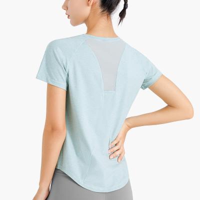 China New Design Sports T-shirt Woman Special Loose Mesh Summer QUICK DRY Breathable Top for sale