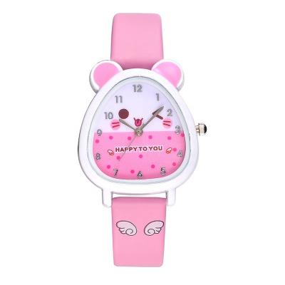 China Hot Sale Fashion Cute Children's Cartoon Watch Kids Pu Leather Girls Boys Quartz Leather Wristwatches Water Resistant for sale