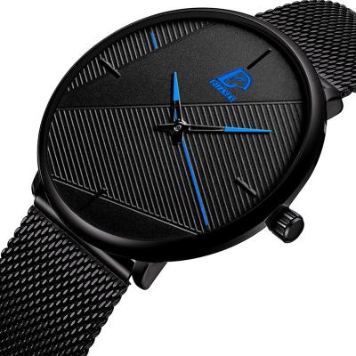 China Fashion Minimalist Men's Day/Date Watches Simple Ultra Thin Stainless Steel Mesh Belt Quartz Wrist Watch Male Business Relogio Masculino for sale