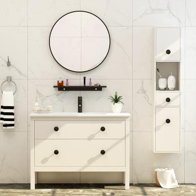 China Luxurious Modern New Arrival 1203 Wholesale White Wooden Bathroom Vanity for sale