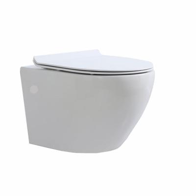 China Original Automatic Operation Wall Mounted Bowl Hanging Japanese Commercial Bathroom Design Chaozhou Rimless WC Toilet For Sale Cheap With Drainer PS for sale