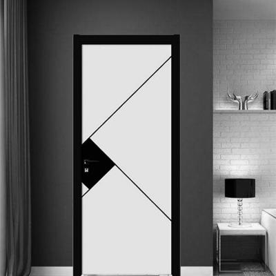 China Modern Fire Protection Designs Double Handle Exterior Glass Wooden Door Classic Front Interior Cheap Bedroom Wood Door IDELHFX003 for sale