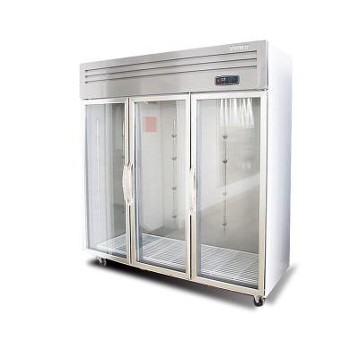 China Double-temperature large-capacity transparent glass door freezer upright commercial refrigerator for sale