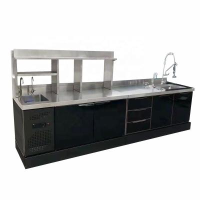 China Desgin Modern Popular Customized Stainless Steel Work Table Milk Tea Bar Counter Workbench for sale