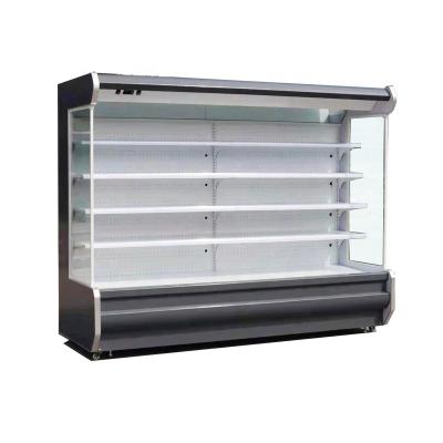 China Cheap Large Multideck Single-temperature Display Showcase Right Front Open Type Refrigerator for sale