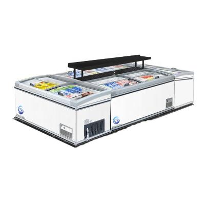 China Single-Temperature Large Capacity Frozen Used Chicken Freezers Display Sliding Lids Island Freezer for sale