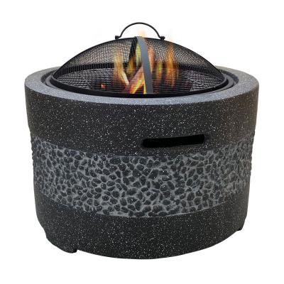 China Easily Gathered Around MgO Fire Pit Bowl with BBQ Grill Stand, Outdoor Magnesium Oxide Garden Patio Heater/Burner for Wood and Charcoal for sale