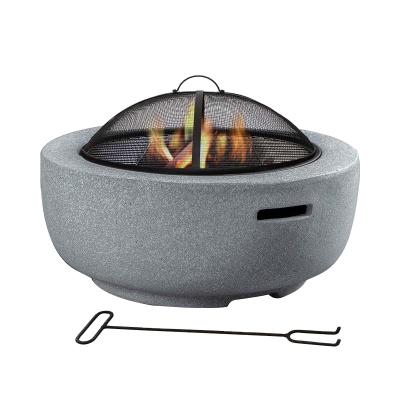 China Easily Gathered Around MgO Fire Pit Bowl with BBQ Grill Stand, Outdoor Magnesium Oxide Garden Patio Heater/Burner for Wood and Charcoal for sale