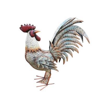 China Wholesale Minimalist Life Sized Outdoor Indoor Accent Metal Rooster Figurine Statues for sale