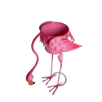 China Nordic Country Style Garden Metal Art Ornament Rose Decoration Yard Flamingo for sale