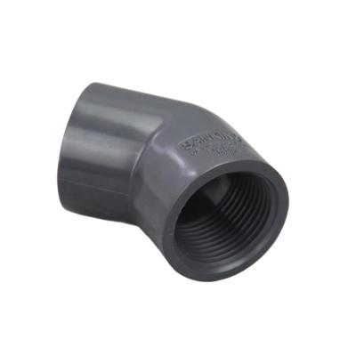 China Factory Direct Supply Eco-friendly 45 Degree National Standard PVC UPVC Plastic Single Side Internal Thread Elbow for sale