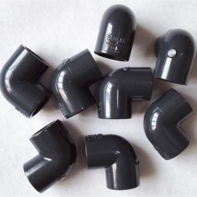 China High Quality Environmentally Friendly 90 Degree Water Supply Elbow Industrial PVC Acid Black And Alkali Resistant Pipe Fittings for sale