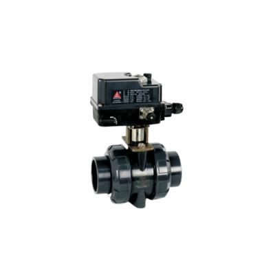 China Protection 150PSI CPVC Gear Factory Supply Plastic Plastic Ball Valve Eco-friendly Material DN15-DN100 Double Mechanical Electric Way for sale