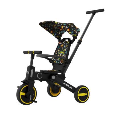 China Eco-friendly Material LUXMOM SL 168 2022 Factory Hot Kids Kick Safe 3 Wheel Portable Baby Tricycles 1-6 Years Old With Back Seat For Baby Tricycle for sale