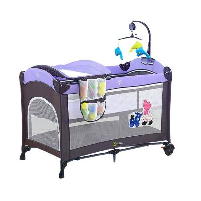 China Durable+adjustable+Mobile Play Coolbaby Multifunctional Bed Hutch Portable Folding Playpen For Sleeping Folding Crib Bed Crib for sale