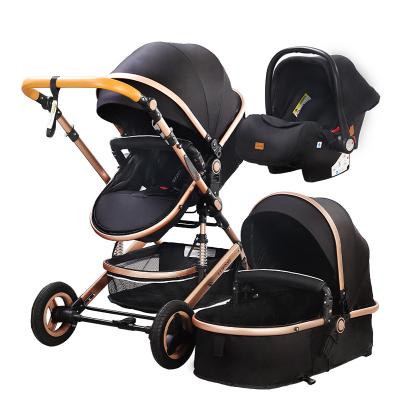 China Purpose Baby Stroller 3in1 Multi-Function Four-Wheeled Baby Stroller Can Rest, Recline, Lightweight Two-Way High Landscape Folding Shock Absorber New for sale