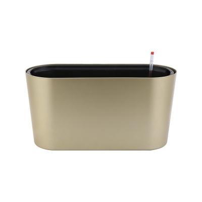 China Oval modern plastic flowerpot self-absorption flowerpot for sale