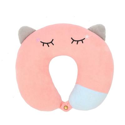 China Cute Embroidered Neck Rest Pillow Car Neck Protection Fleece Office PP Cotton Velvet Pillow Soft U-Shaped Travel Pillow Even Pillow for sale