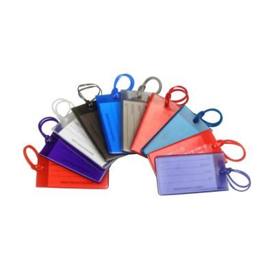 China Transparent Soft Colorful Plastic PVC Material Label Key Chain Double Sided Jelly Luggage Tag Transparent Keychain Travel Customized Luggage Tag for sale