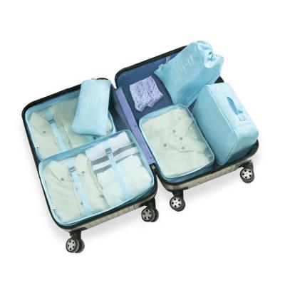 China Water Resistant Twill Oxford Cloth Packing Cubes For Travel 6 Pcs Travel Cubes Set Foldable Lightweight Suitcase Organizer for sale