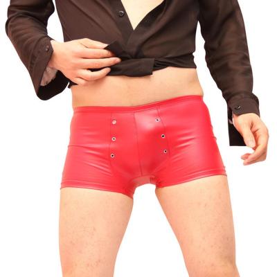 China Sexy Men's Latex Lingerie Ammonia Tights Low Rise Waist Shorts Latex Panties Men Sexy Waterproof Skinny Tight Underwear for sale