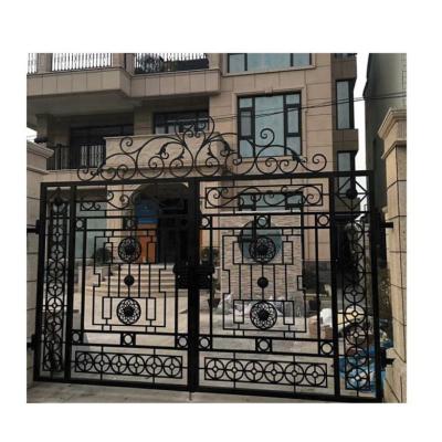 China Good price modern villa entry house base track gate designs electric high quality wrought iron gate for sale