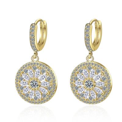 China GSY Vintage Fashion Luxury Weddings Jewelry Drops Bridal Earrings For Manufacturer Brass Zircon Dangle Ear Rings for sale