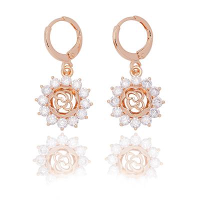 China Classic Hiphop Fashion Trend Jewelry Champagne Gold Brass Copper Drop Zircon Earring Designs For Women for sale