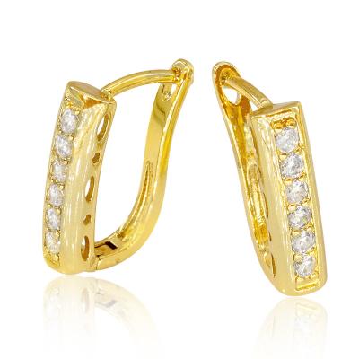 China 2022 Wholesale Fashion TRENDY Bridal Handmade Jewelry 18K Gold Plated Brass Hoop Earrings for sale