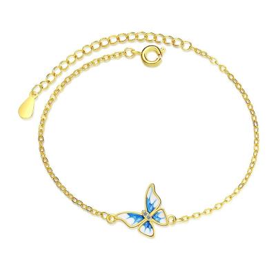 China GSY FASHIONABLE high quality hot sale gold plated jewelry women butterfly copper chain bracelet for gift for sale