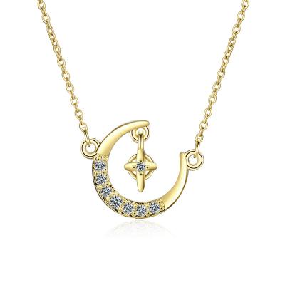 China GSY TRENDY Fashion 18k Tasty Gold Plated Moon Necklace Pendant For Women Korean Jewelry for sale