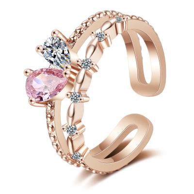 China Trendy New Arrival High Quality Brass Jewelry GSY Fashion Opening Rose Gold Plated Girls Rings for sale