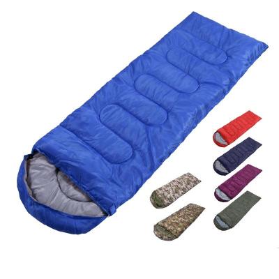 China Wholesale 170T Polyester Envelope Type Outdoor Cheap Adult Hollow Cotton Fiber Waterproof Travel Increasing Camping Envelope Sleeping Bag for sale