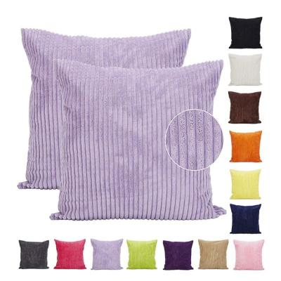 China Pillow Case Solid Color Anti-Static Home Cushion Cover Large Soft Office Sofa Bed Car Home Decor Pillow Case Corduroy Cushion Cover for sale