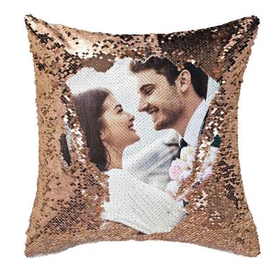 China Anti-Bacteria Design Reversible Covers Personalized Magic Decorative Sofa Party Custom Sequin Pillow Cover Photo Case Tiles Picture for sale