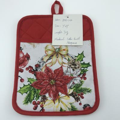 China Christmas Style Minimalist 100% Cotton Pocket Pot Holder with for sale